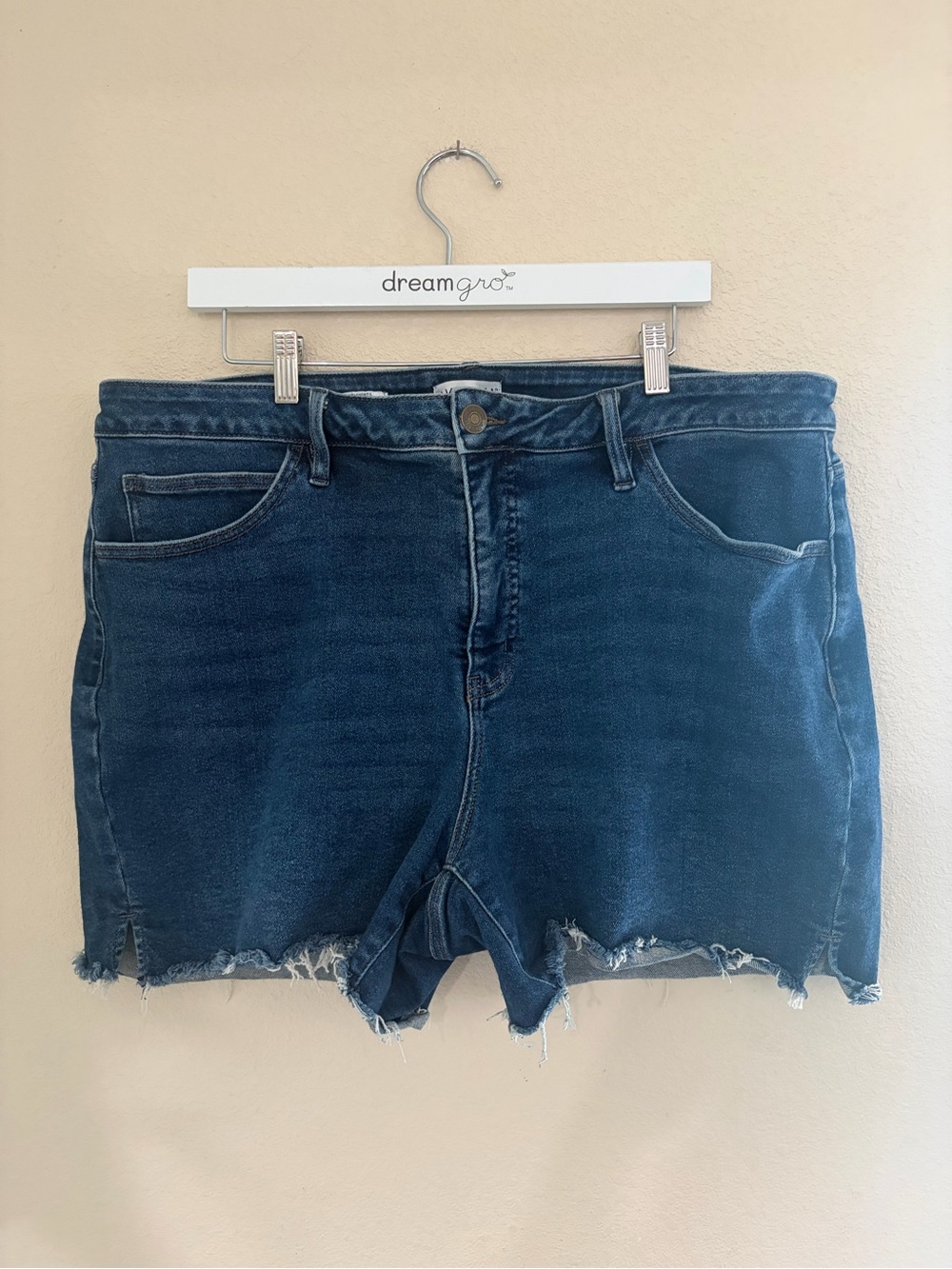 Ava & Viv Blue Raw Hem High-Rise Denim Shorts - Picture 1 of 4